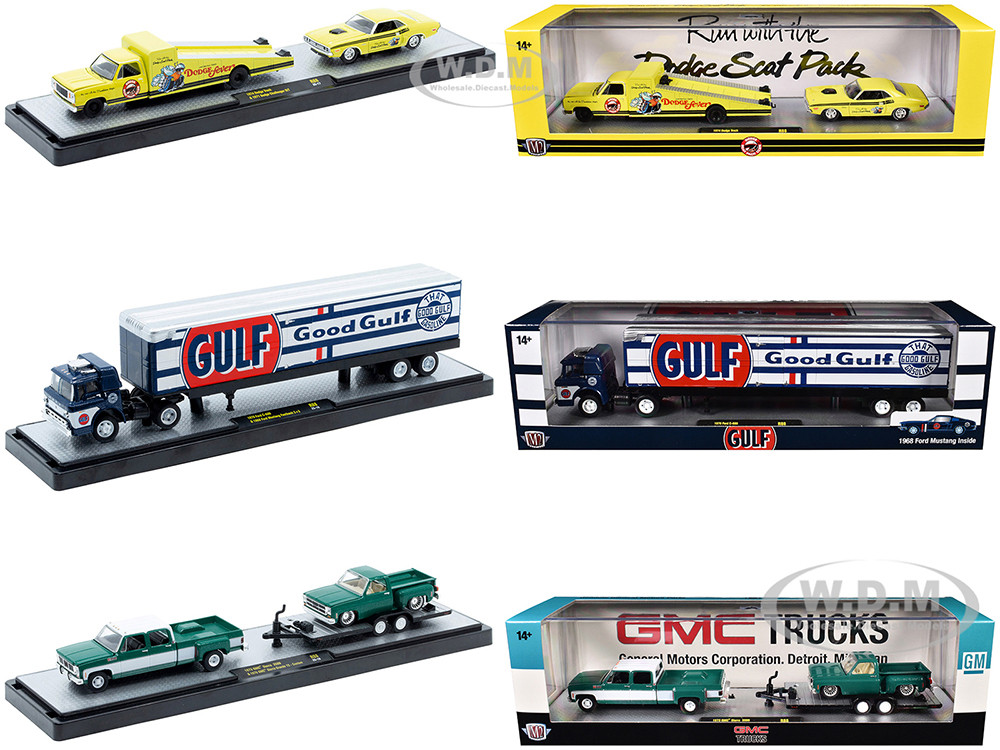 Auto Haulers Set of 3 Trucks Release 88 Limited Edition to 9600 pieces Worldwide 1/64 Diecast Models by M2 Machines