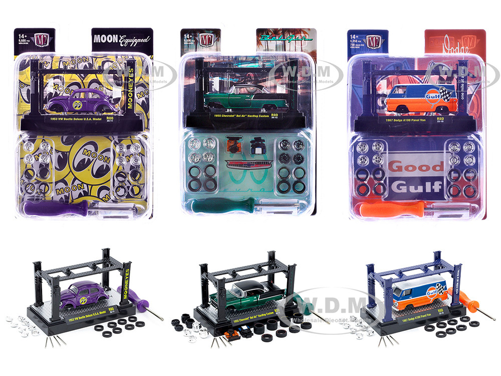 Model Kit 3 piece Car Set Release 80 Limited Edition to 9600 pieces Worldwide 1/64 Diecast Model Cars by M2 Machines
