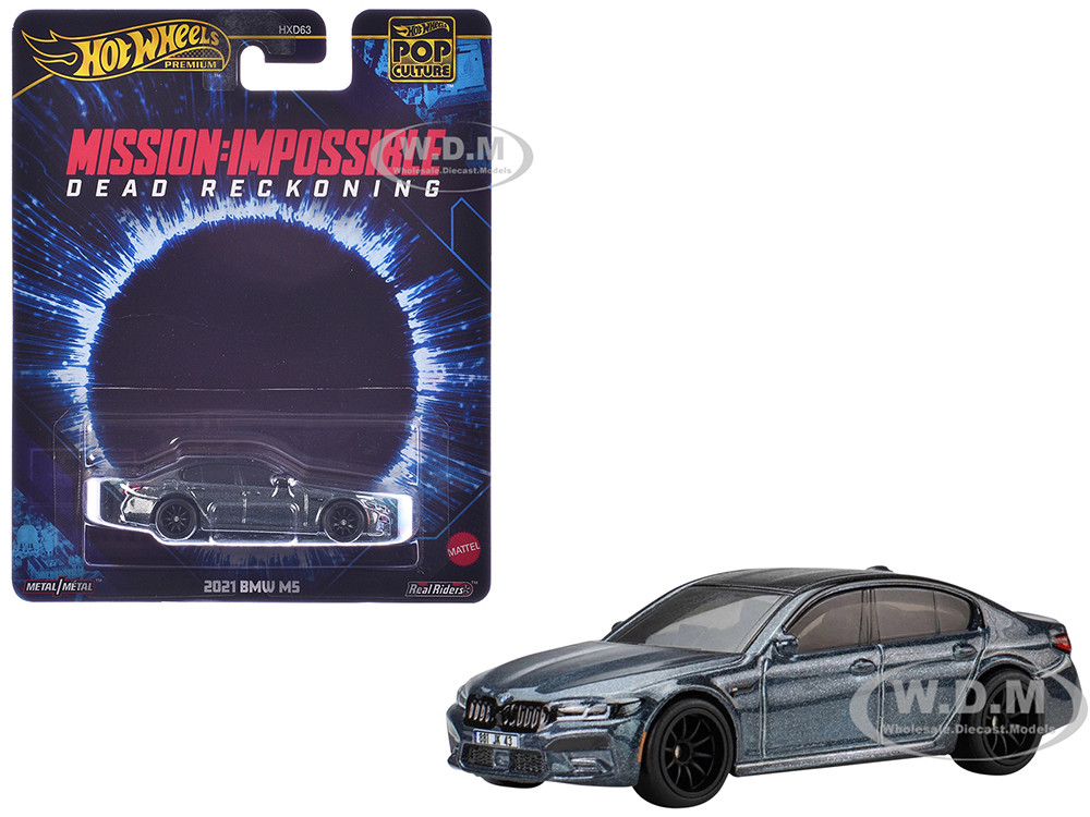 Hot Wheels 2021 BMW M5 Gray Metallic with Black Top "Mission: Impossible Dead Reckoning" (2023) Movie "Pop Culture" Series Diecast Model Car by Hot Wheels