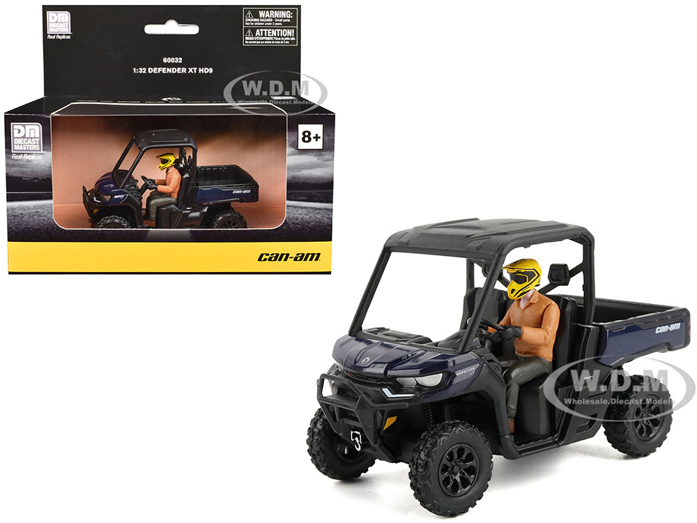 Can-Am Defender XT HD9 Navy Blue and Black with Driver Figure 1/32 Diecast Model by BRP Models