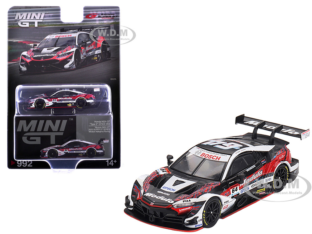 Mini GT 1:64 Honda NSX-GT "Type S" GT500 #64 Takuya Izawa - Kakunoshin Ohta "Modulo Nakajima Racing" "Super GT Series" (2023) Limited Edition 1/64 Diecast Model Ca