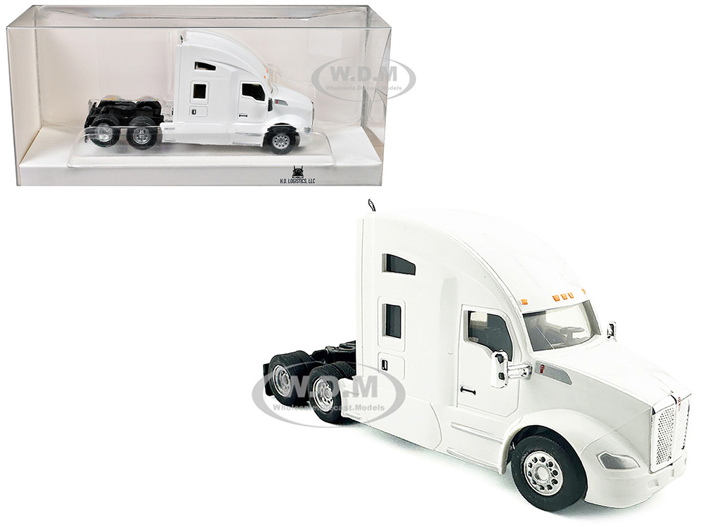 Ho Logistics Replicas 1:87 Kenworth T680 Sleeper Cab White 1/87 (HO) Plastic Model Car by HO Logistics