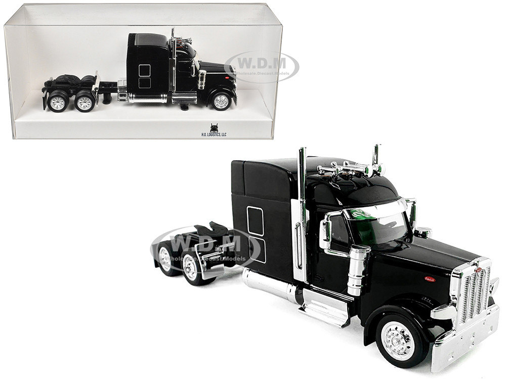 Ho Logistics Replicas 1:87 Peterbilt 589 with Stand Up Sleeper Cab Black 1/87 (HO) Plastic Model Car by HO Logistics
