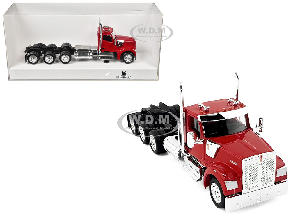 Kenworth W990 3-Axel Day Cab (HO) Plastic HO Logistics Red 1:87 model HO Logistics Replicas