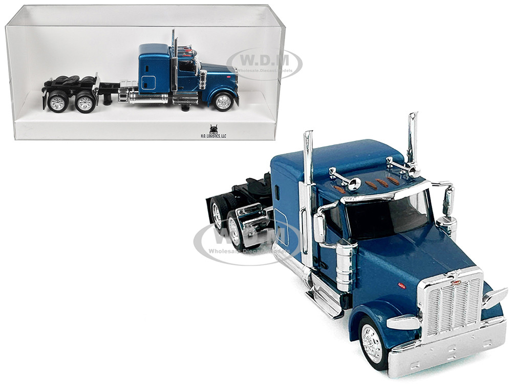 Peterbilt 589 Truck 72 Inch Sleeper (HO) Plastic HO Logistics Blue 1:87 model HO Logistics Replicas