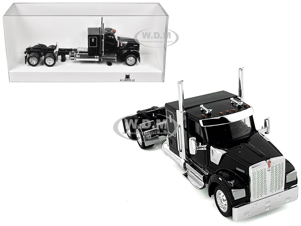 Kenworth W990 With Flat Top Sleeper Cab Black 1/87 (Ho) Plastic Model Car By HO…