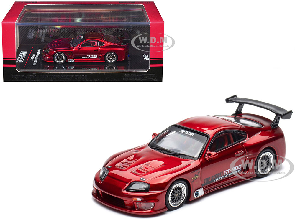 Inno Models 1:64 Toyota Supra (A80) "Top Secret" GT300 RHD (Right Hand Drive) Red Metallic 1/64 Diecast Model Car by Inno Models