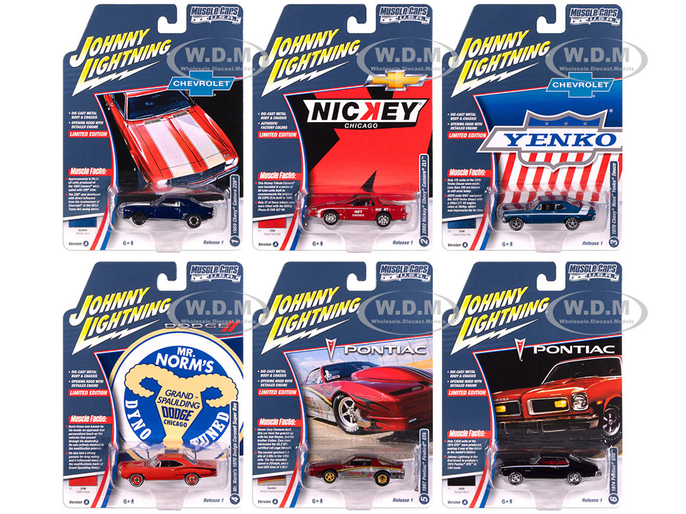 "Muscle Cars USA" 2025 Release 1 Set A of 6 pieces 1/64 Diecast Model Cars by Johnny Lightning