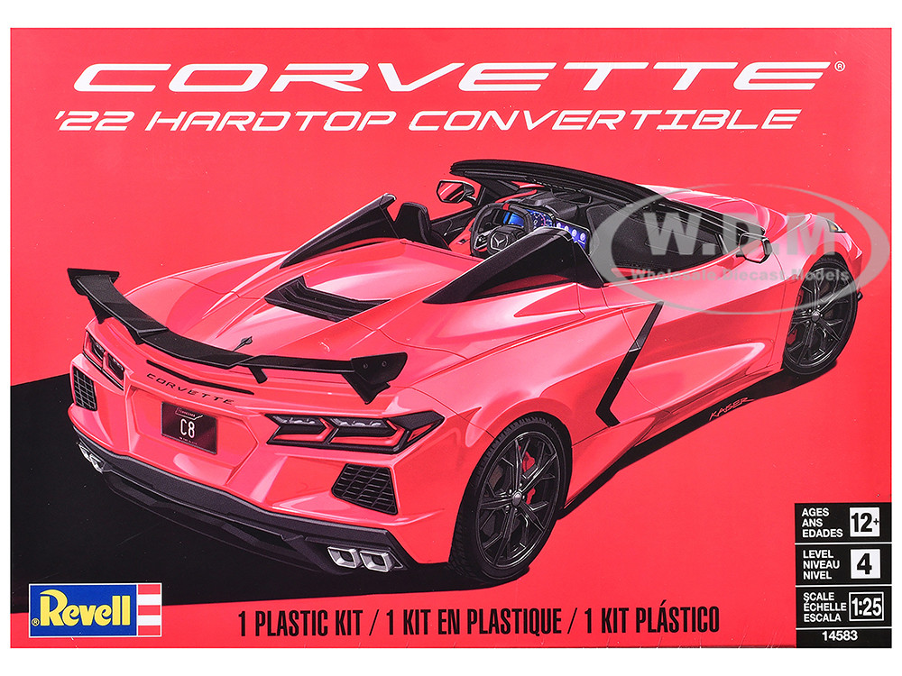Revell 1:24 Level 4 Model Kit 2022 Chevrolet Corvette C8 Hardtop Convertible 1/25 Scale Model by Revell