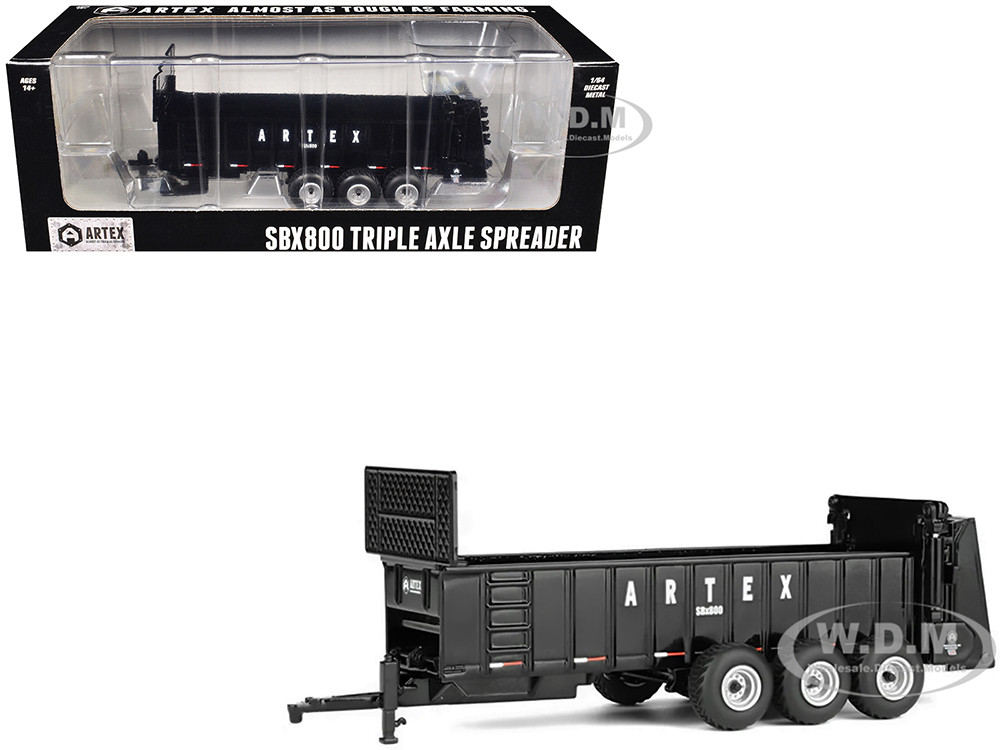 Artex SBX800 Triple Axle Spreader Black 1/64 Diecast Model by SpecCast