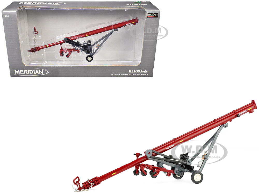 Meridian TL12-39 Auger Red and Gray 1/64 Diecast Model by SpecCast