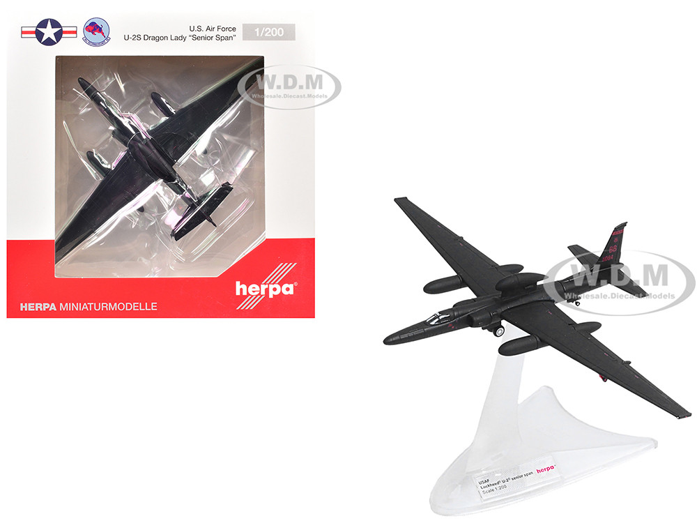 Lockheed U-2S Dragon Lady Aircraft "Senior Span, 99th Reconnaissance Squadron, 9th Reconnaissance Wing" (80-1084) United States Air Force 1/200 Diecas