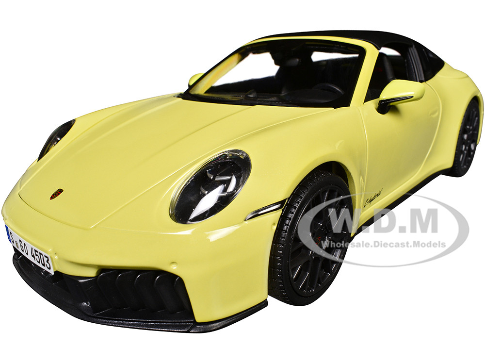 Porsche 911 Targa 4 GTS (992.2) Yellow with Black Top "Special Edition" Series 1/18 Diecast Model Car by Maisto