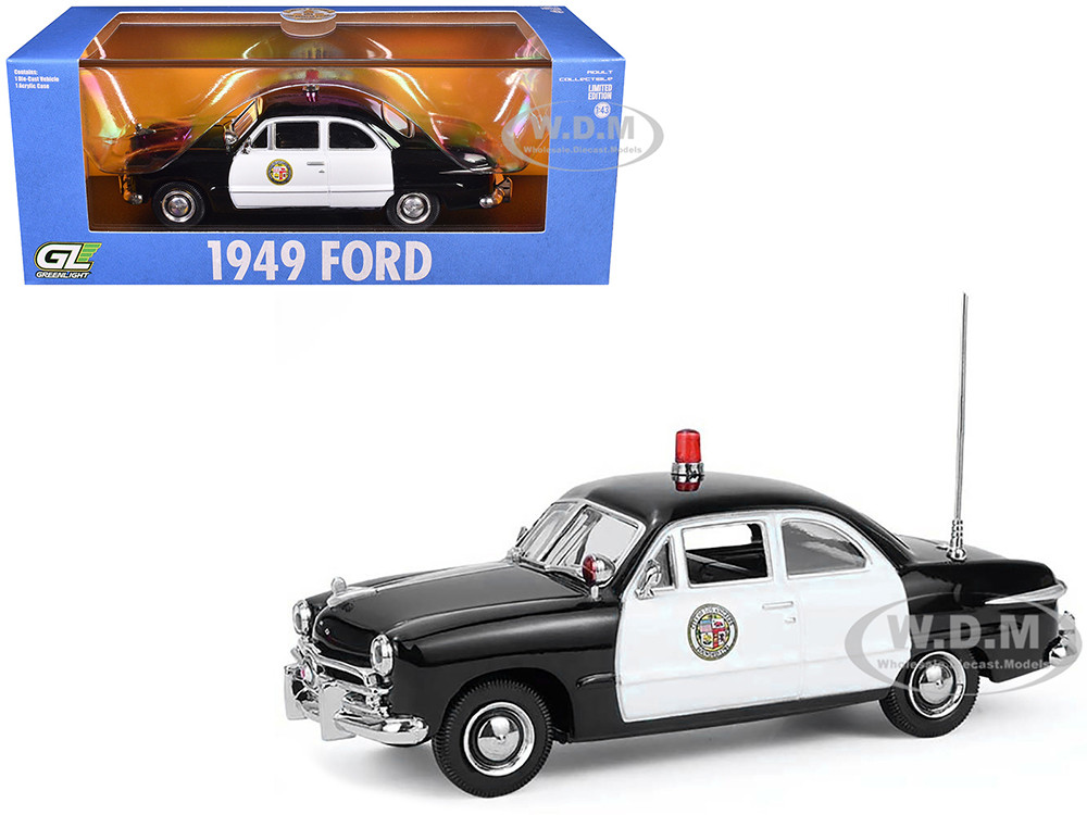 1949 Ford Custom Police Car LAPD Los Angeles Police Department Black and White 143 Diecast Model Car by Greenlight 1949 Ford Custom Police Car LAPD Los Angeles Police Department Black and White 143 Diecast Model Car by Greenlight