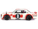 Nissan Skyline 2000GT R KPGC10 Kaido Works V2 RHD Right Hand Drive White with Red Stripes Designed by Jun Imai Kaido House Special 1/64 Diecast Model Car Mini GT KHMG211