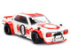 Nissan Skyline 2000GT R KPGC10 Kaido Works V2 RHD Right Hand Drive White with Red Stripes Designed by Jun Imai Kaido House Special 1/64 Diecast Model Car Mini GT KHMG211