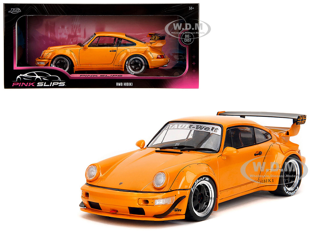 RWB Bodykit "Hibiki" Orange Metallic "Pink Slips" Series 1/18 Diecast Model Car by Jada