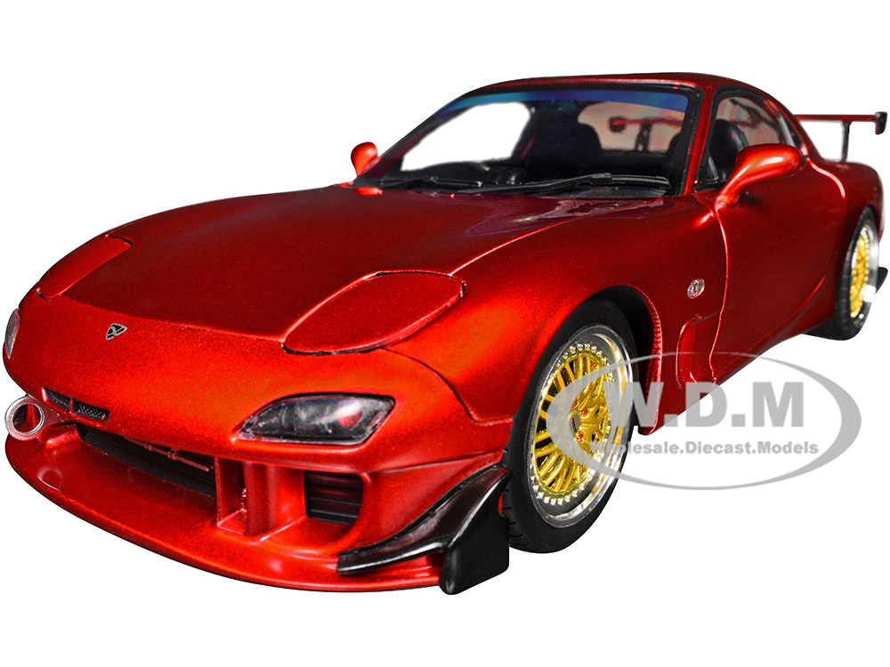 Mazda RX7 Type RS (FD3S) RHD (Right Hand Drive) Orange Metallic "Pink Slips" Series 1/18 Diecast Model Car by Jada