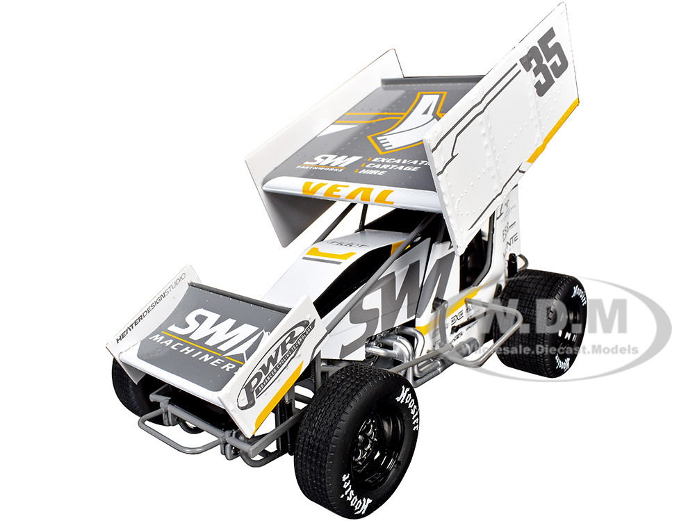 Winged Sprint Car #35 Jamie Veal "SWI Earthworks" White (2025) 1/18 Diecast Model Car by ACME
