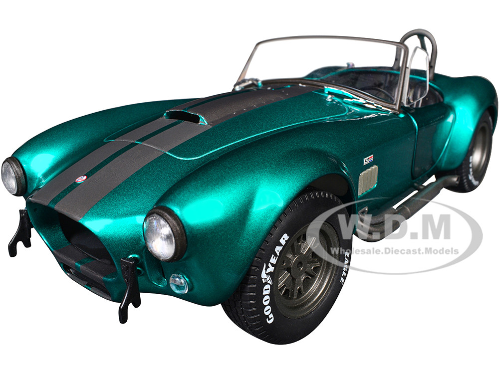 Shelby Cobra 427 MKII Teal Metallic with Gray Stripes "Pink Slips" Series 1/18 Diecast Model Car by Jada