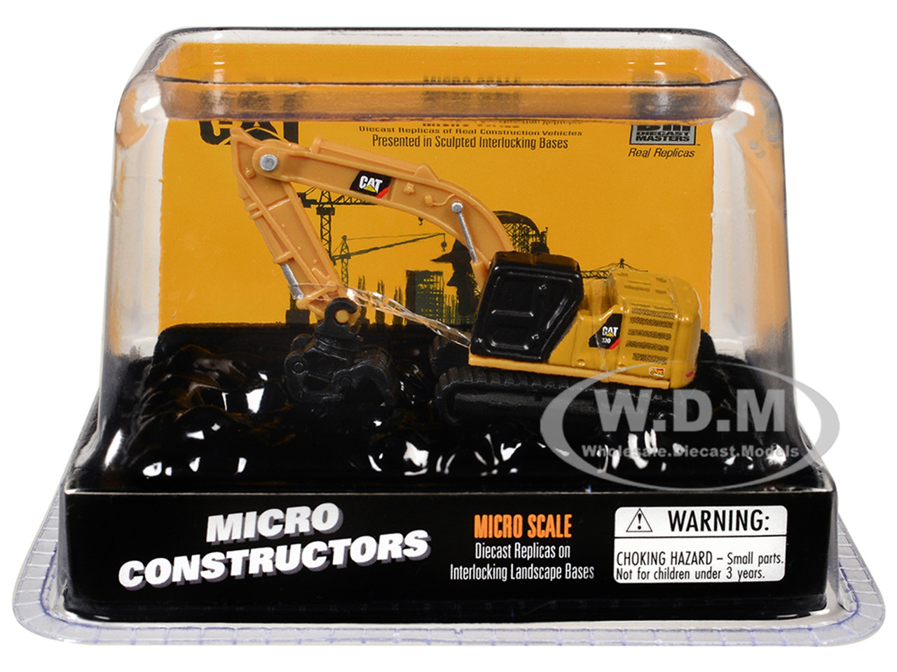 CAT Caterpillar 320 Hydraulic Excavator Grapple Yellow "Micro-Constructor" Series Diecast Model by Diecast Masters
