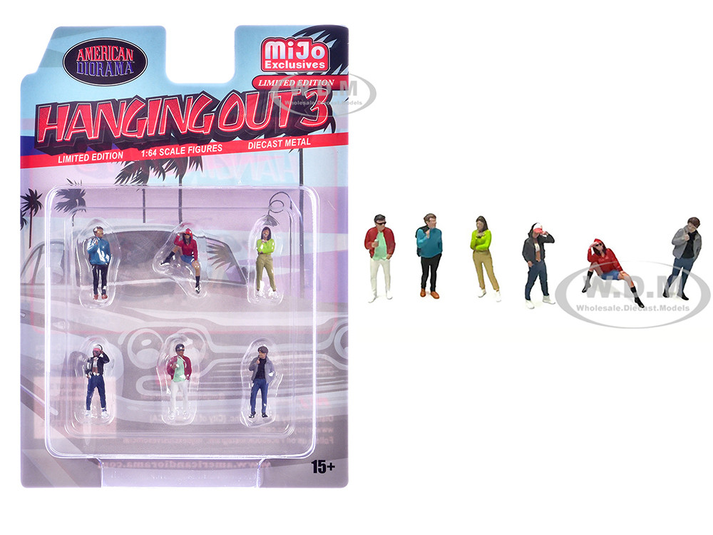 American Diorama 1:64 "Hanging Out #3" 6 piece Diecast Figure Set (6 Figures) Limited Edition for 1/64 Scale Models by American Diorama