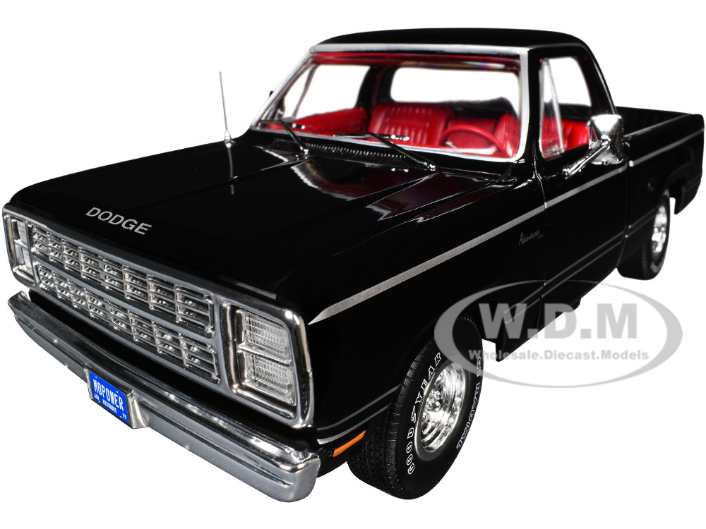 1979 Dodge Adventurer Sweptline Pickup Truck Black with Red Interior "American Muscle" Series 1/18 Diecast Model Car by Auto World