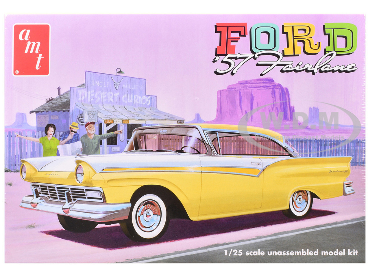 AMT 1:24 Skill 2 Model Kit 1957 Ford Fairlane Hardtop 3-in-1 Kit 1/25 Scale Model by AMT