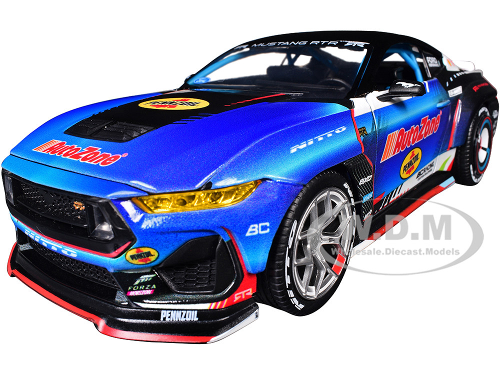 Ford Mustang RTR #130 James Deane "AutoZone" "Formula Drift PRO Championship" (2025) with Lights "RTR Vehicles" Series 1/24 Diecast Model Car by Jada