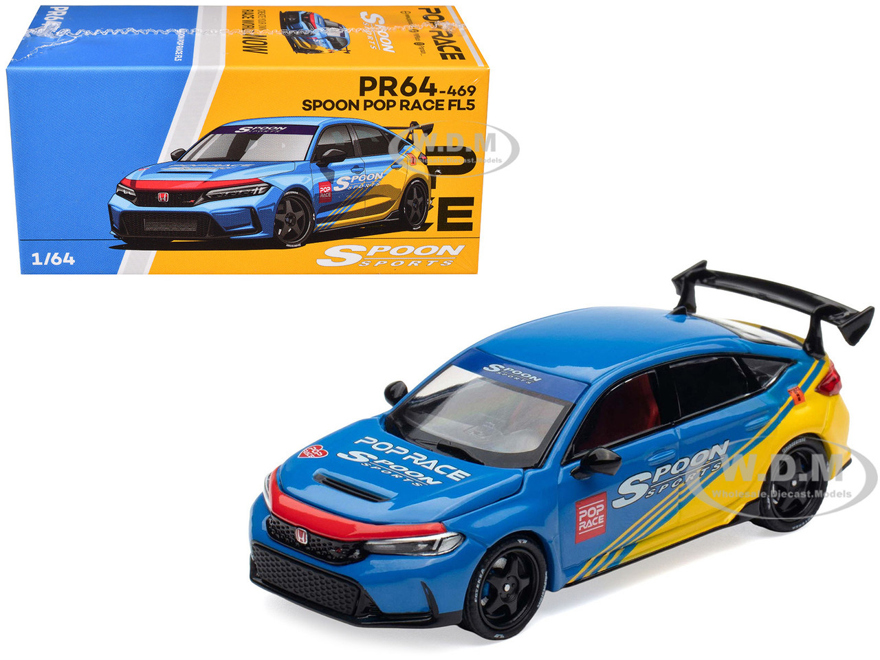 2025 Honda Civic Type R FL5 "Spoon Sports" and "Tokyo Auto Salon - Hong Kong " Blue 1:64 model Pop Race