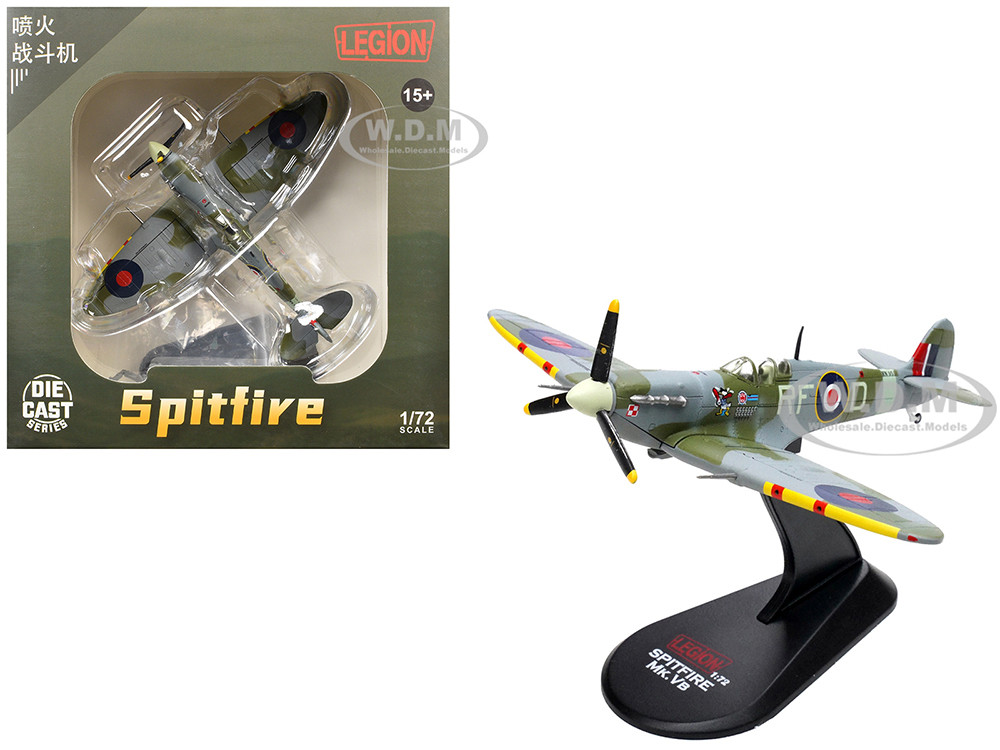 Supermarine Spitfire Mk Vb Fighter Aircraft "EN951, Ace Jan Zumbach, No. 303 Polish Kosciuszko Squadron" (1943) Royal Air Force 1/72 Diecast Model Air
