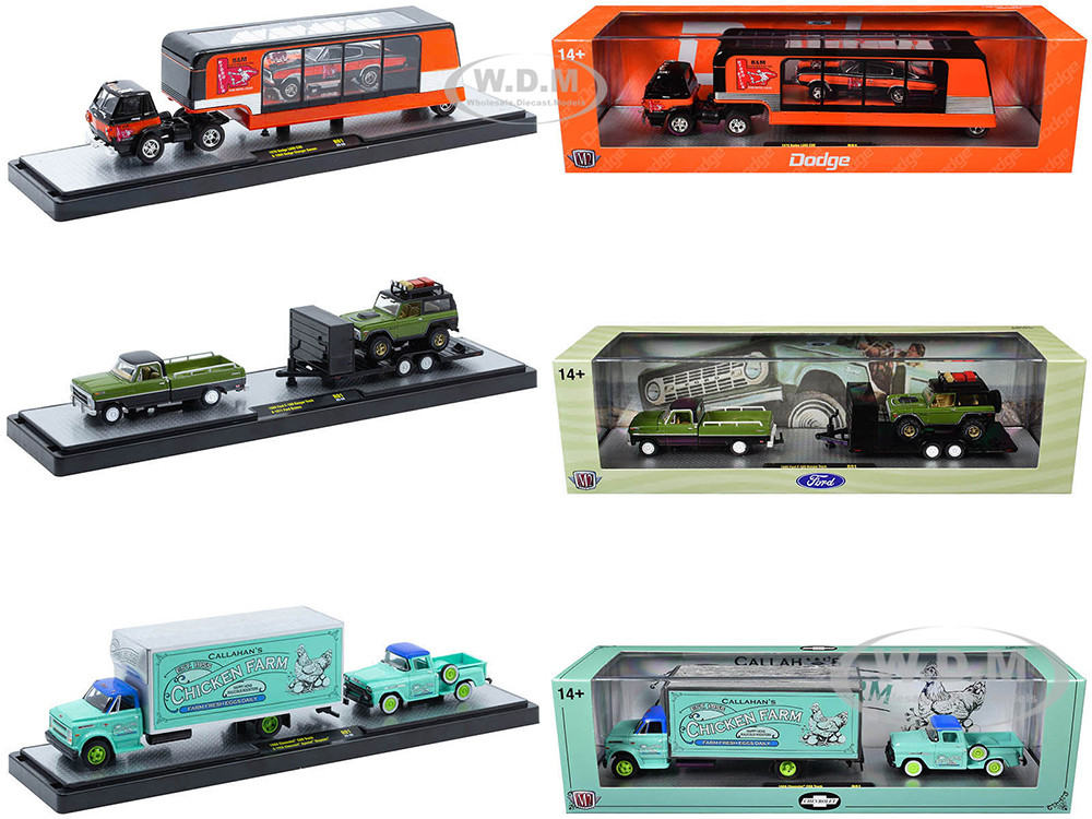 Auto Haulers Set of 3 Trucks Release 91 Limited Edition to 8000 pieces Worldwide 1/64 Diecast Models by M2 Machines
