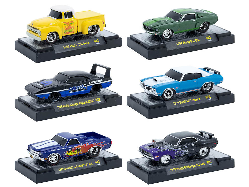 "Ground Pounders" 6 Cars Set Release 32 IN DISPLAY CASES Limited Edition 1/64 Diecast Model Cars by M2 Machines