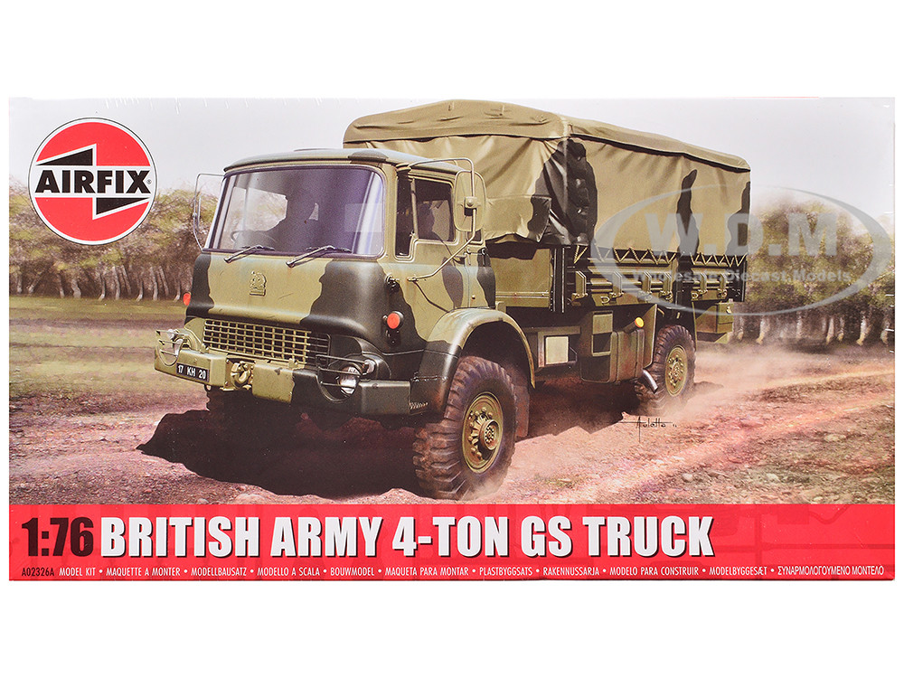 Level 1 Model Kit British Army 4-ton 4x4 GS Truck with 3 Scheme Options 1/76 Plastic Model Kit by Airfix