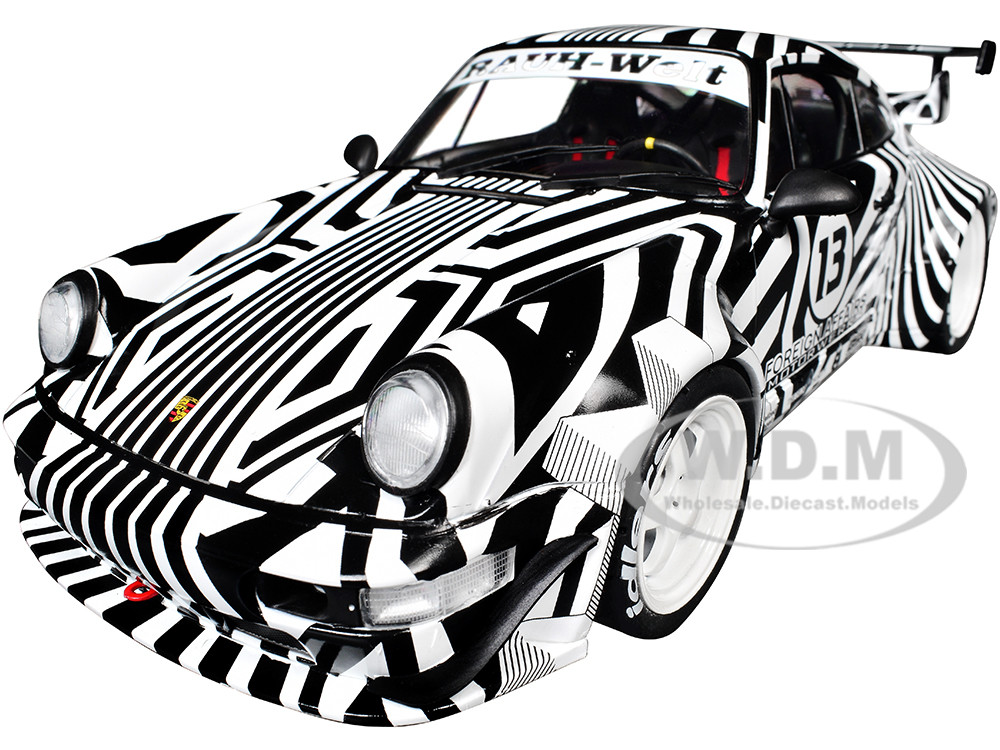 2022 RWB Bodykit #13 "The Zebra" Black and White Striped 1/18 Diecast Model Car by Solido