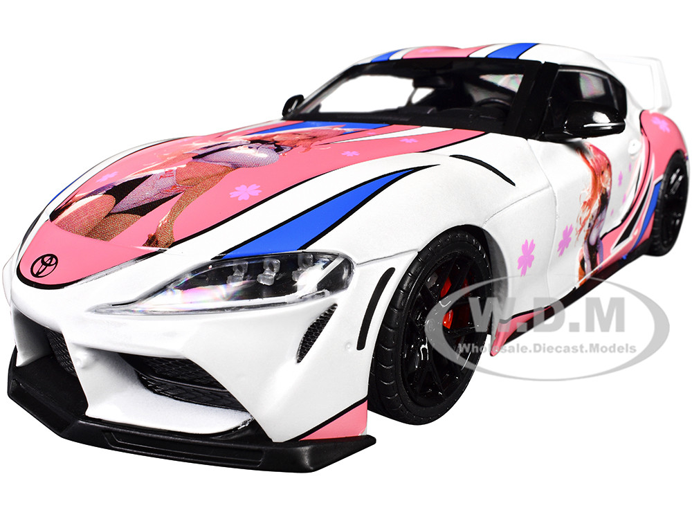 2024 Toyota GR Supra "Itasha" White with Graphics "StreetFighters" 1/18 Diecast Model Car by Solido