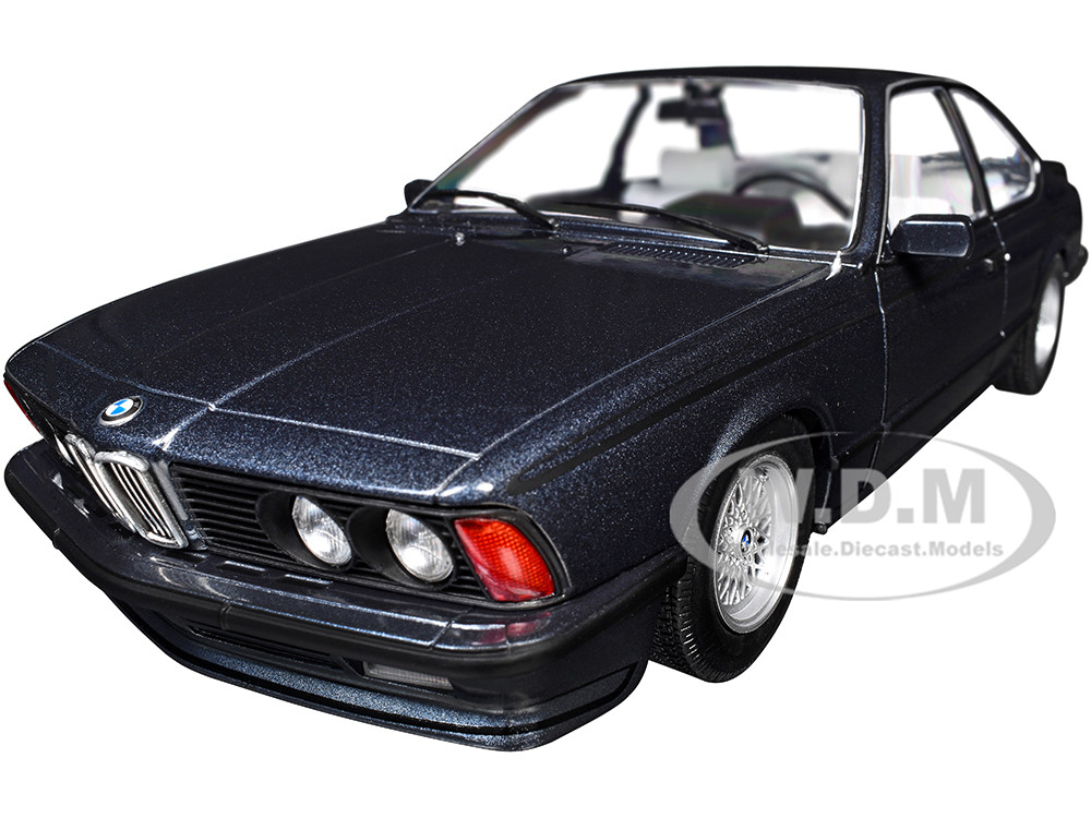 1984 BMW 635 CSI (E24) Macau Blue Metallic with White Interior 1/18 Diecast Model Car by Solido
