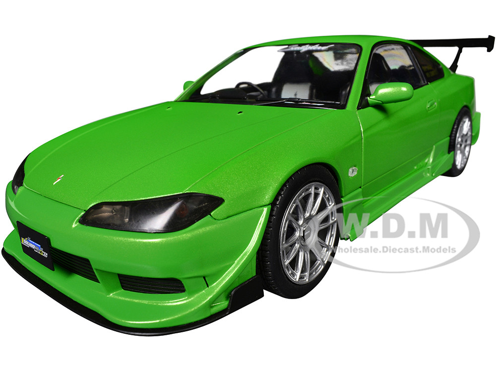 1999 Nissan Silvia S15 Spec-R Aero RHD (Right Hand Drive) "Never Satisfied" Green Metallic 1/18 Diecast Model Car by Solido