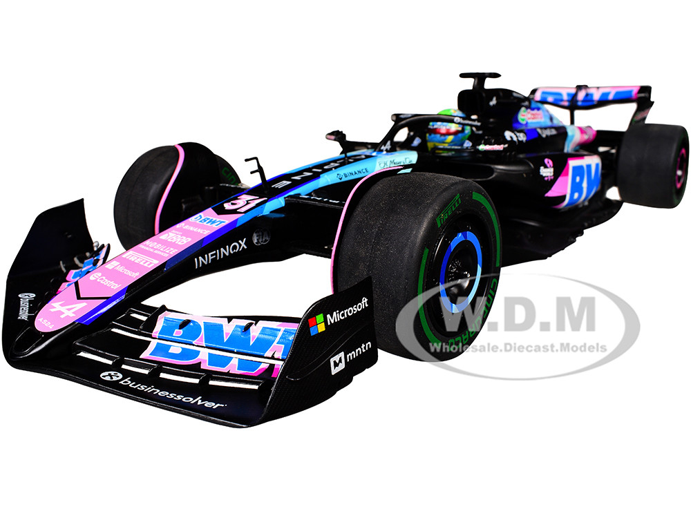 Alpine A524 #31 Esteban Ocon "BWT" 2nd Place Formula One F1 "Sao Paulo GP" (2024) "Competition" Series 1/18 Diecast Model Car by Solido