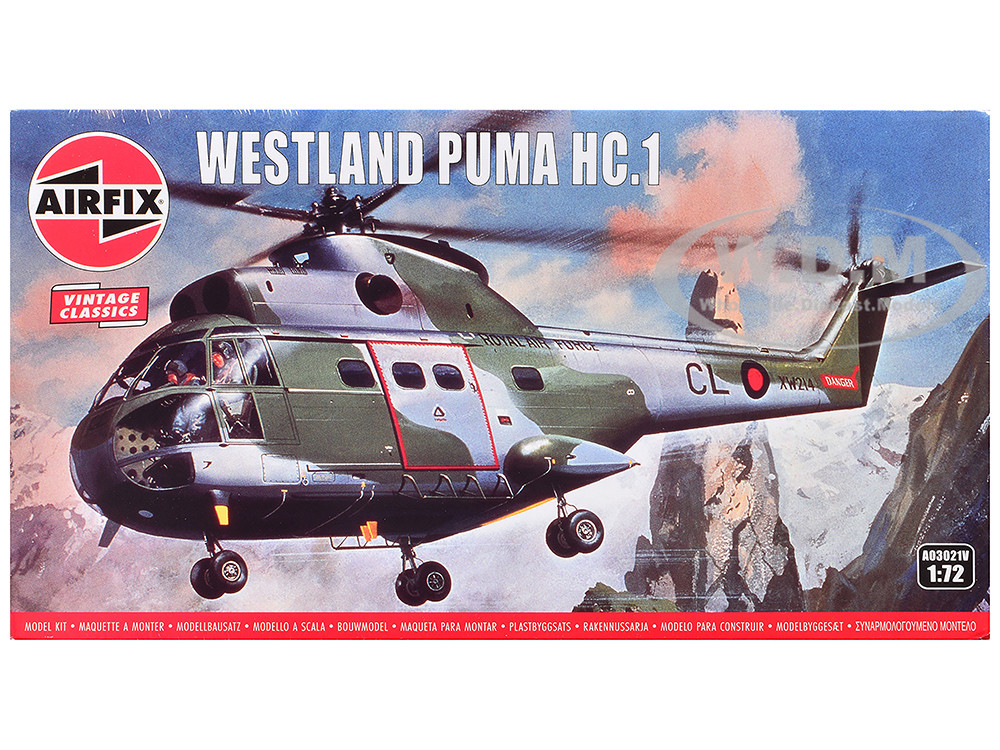 Level 2 Model Kit Westland Puma HC1 Helicopter with 2 Scheme Options 172 Plastic Model Kit by Airfix Level 2 Model Kit Westland Puma HC1 Helicopter with 2 Scheme Options 172 Plastic Model Kit by Airfix