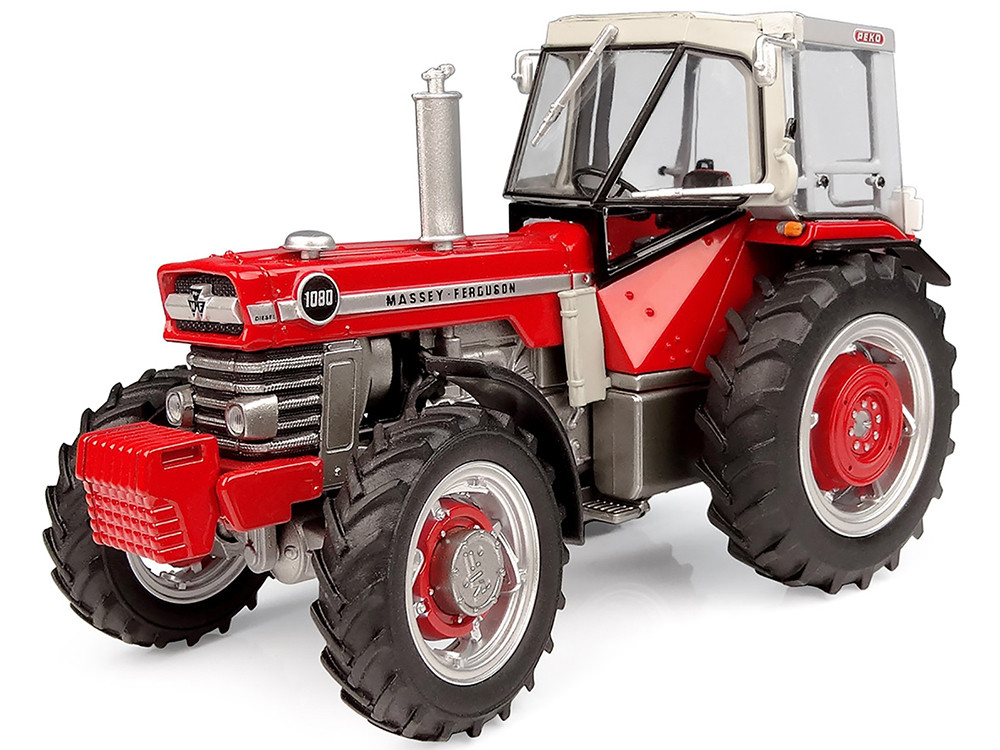 Massey Ferguson 1080 4WD Tractor with PEKO Cabin Red with Gray Top 1/32 Diecast Model by Universal Hobbies