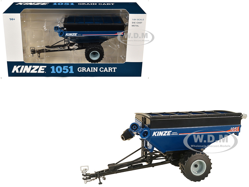 Kinze 1051 Grain Cart with Flotation Tires Blue 1/64 Diecast Model by SpecCast