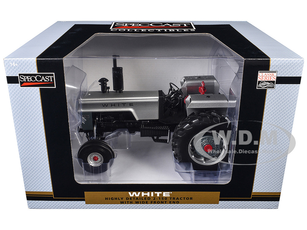 White 2-150 Open Station Wide Front Tractor Silver Metallic "Classic Series" 1/16 Diecast Model by SpecCast