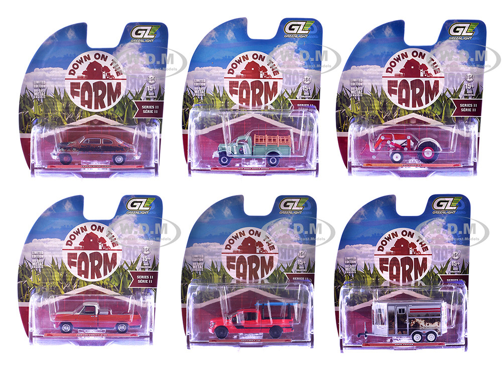 "Down on the Farm" Series 11 Set of 6 pieces 1/64 Diecast Models by Greenlight