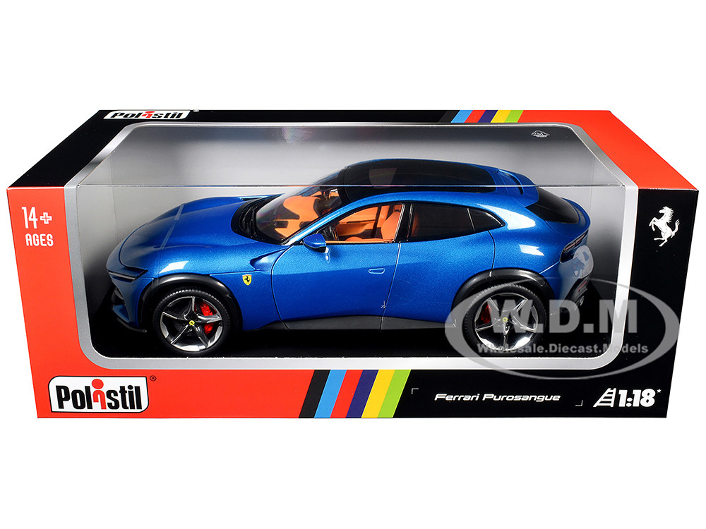 2022 Ferrari Purosangue Blu Corsa Top and Interior Black 1:18 model Polistil