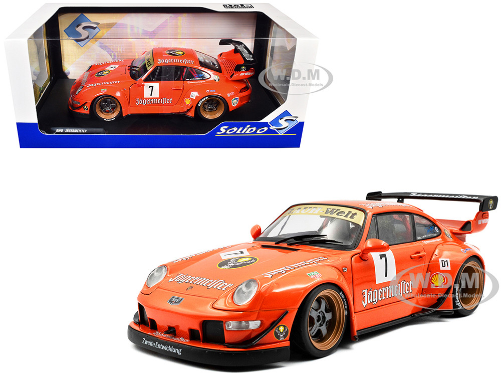 2020 RWB Bodykit #7 "Jagermeister" Orange with Graphics 1/18 Diecast Model Car by Solido
