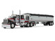 Kenworth W900A with 36 Sleeper and 43 Wilson Pacesetter Grain Trailer Black and Gray with Viper Red Stripes 1/64 Diecast Model DCP/First Gear 60-2137