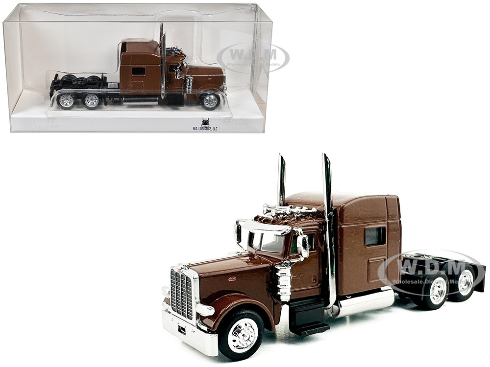 Ho Logistics Replicas 1:87 Peterbilt 389 Truck Tractor with Sleeper Cab Brown Metallic 1/87 (HO) Plastic Model Car by HO Logistics