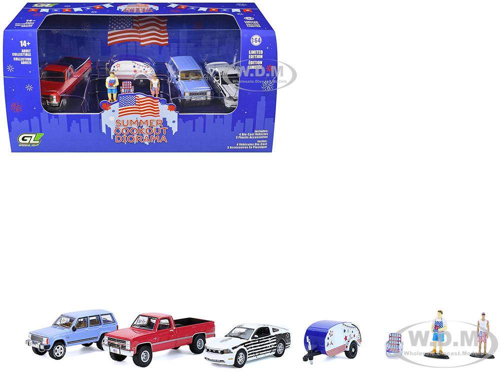 Greenlight 1:64 "Summer Cookout Diorama" Set of 7 pieces 1/64 Diecast Model Cars by Greenlight