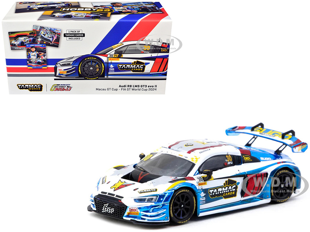Audi R8 LMS GT3 evo II #30 James Yu "Uno Racing Team" "Macau GT Cup - FIA GT World Cup" (2024) with Plastic Transporter Packaging and Collectible Tarm